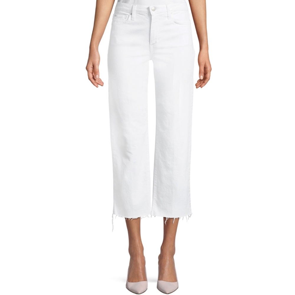 Joe’s Wyatt high rise wide leg crop white jeans